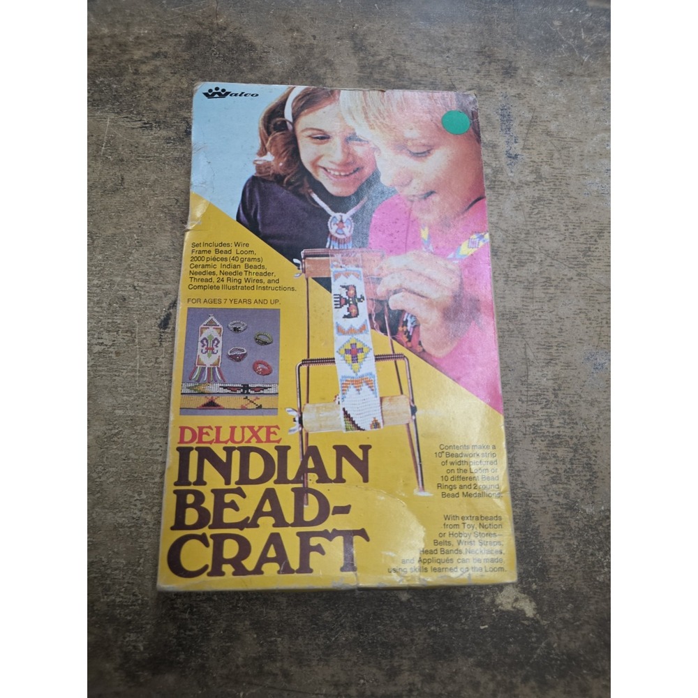 VINTAGE Indian Bead Loom Wire Craft Retro Rustic Beading Maker With Beads
